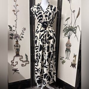 Zara Monochrome Patterned Dress